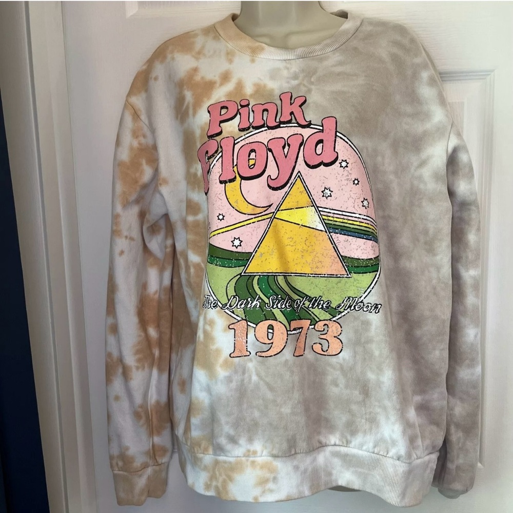 Pink Floyd Pink and Yellow Crew Neck Sweater